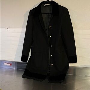 Gucci Black Women's Coat with Velvet Trim - Classic Long Jacket
